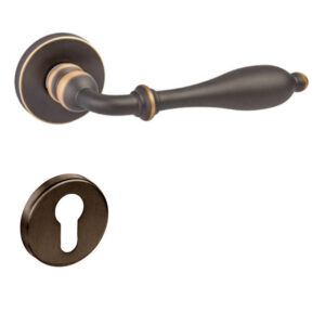 Дверна ручка DND by Martinelli LIRICA 806/12Y-BSS з накладкою під циліндр темна бронза