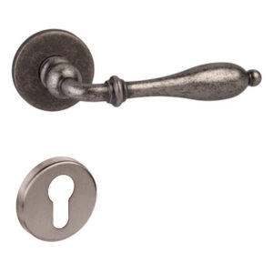 Дверна ручка DND by Martinelli LIRICA 806/12Y-FAN з накладкою під циліндр античне залізо