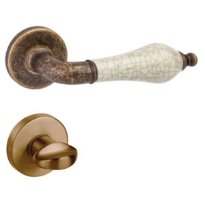 Дверна ручка DND by Martinelli MONICA з накладкою WC антична обробка/бежевий фарфор