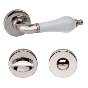 Дверна ручка DND by Martinelli MONICA з накладкою WC полір. нікель/білий фарфор