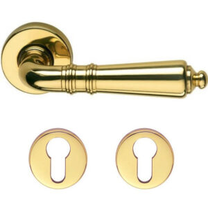 Дверна ручка DND by Martinelli DANIELA з накладкою під циліндр полірована латунь