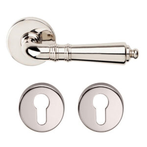 Дверна ручка DND by Martinelli DANIELA з накладкою під циліндр полірований нікель