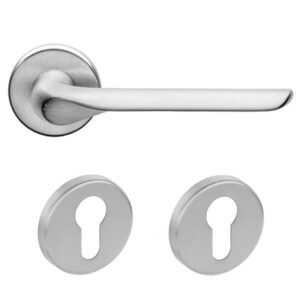 Дверна ручка DND by Martinelli CHOP з накладкою під циліндр матовий хром