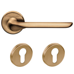 Дверна ручка DND by Martinelli CHOP з накладкою під циліндр матова бронза