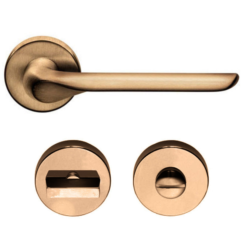 Дверна ручка DND by Martinelli CHOP з накладкою WC матова бронза