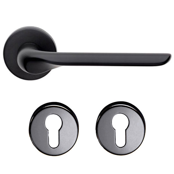 Дверна ручка DND by Martinelli CHOP з накладкою під циліндр чорний