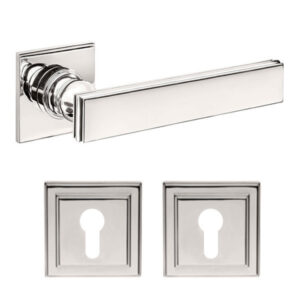 Дверна ручка DND by Martinelli LUCREZIA 02 з накладкою під циліндр полірований нікель