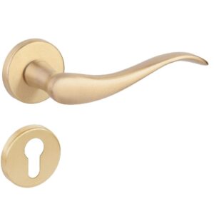 Дверна ручка DND by Martinelli AIRONE 603/12Y-OS з накладкою під циліндр матова латунь