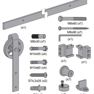 Комплект розсувної системи Saheco Rustico 3 м