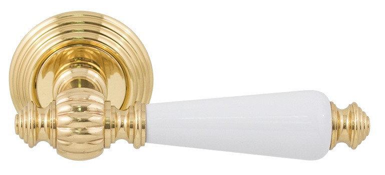 Ручка дверна Fimet Michelle полірована латунь / біла порцеляна (Італія)