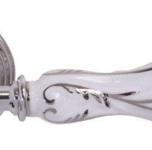 Ручка дверна Fimet Flora хром / білий порцеляна з сріблом (Італія)