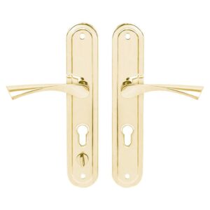 Вхідна ручка на планці BRUNO BR-80 полірована латунь права (Китай)