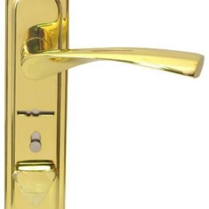 Ручка на планці під сувальдний замок Bruno BR-42-L полірована латунь (ліва)