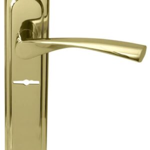 Ручка на планці під сувальдний замок Bruno BR-42-R полірована латунь (права) (Китай)