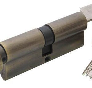 Циліндр дверний RDA 40/50 мм лаз. 90 мм 5 кл. кругл.повор. антична латунь