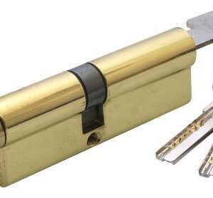 Циліндр дверний RDA 40/40 мм лаз. 80 мм 5 кл. кругл.повор. латунь