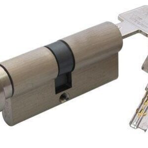 Циліндр дверний RDA 40/40 мм лаз. 80 мм 5 кл. кругл.поворот. матовий нікель