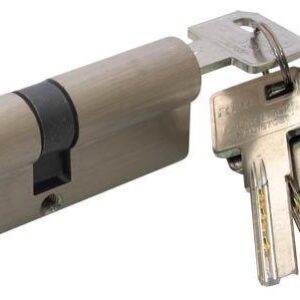 Циліндр дверний RDA 40/40 мм лаз. 80 мм 5 кл матовий нікель