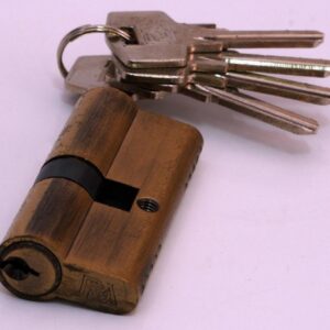 Циліндр дверний англійський RDA 30/38 мм 68 мм 5 кл антична латунь