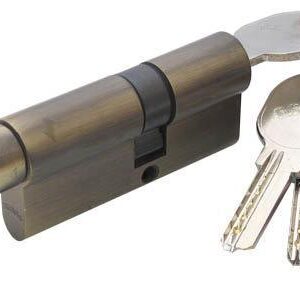 Циліндр дверної англійська Вгипо 38/30мм лаз. 68мм 5кл ант латунь з кнобом