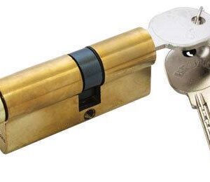 Циліндр дверної англійська Вгипо 38/30мм лаз. 68мм 5кл полірована латунь з кнобом
