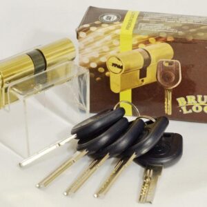 Циліндр дверної Вгипо Security 30/30мм лаз. 60мм 5кл плоск. повор. латунь