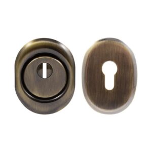 Броненакладка Protect 14mm з кільцем овальна AB ант латунь