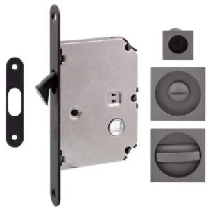 Ручка для розсувних дверей Fimet 3667R+LOCK+MQ антрацит (Італія)