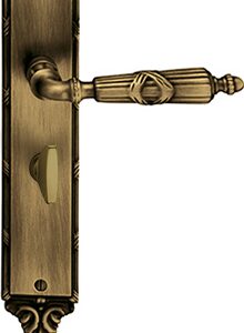 Ручка дверна на планці Tupai NIKA1 2282 з WC-фіксатором бронза (Португалія)