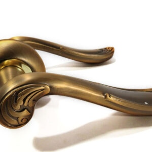 Ручка дверна на розетці Fuaro ART RM AB/GP-7 бронза/золото (Китай)