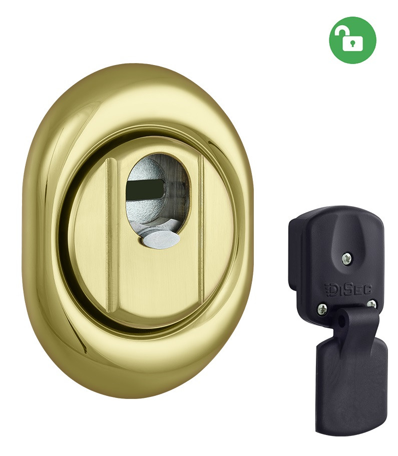 Броненакладка DISEC *MAGNETIC 4G 4G2MB DIN OVAL 25 мм латунь pvd (Італія)