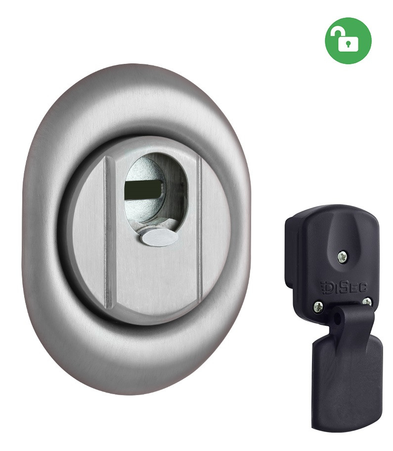 Броненакладка DISEC MAGNETIC 4G 4G2MB DIN OVAL 25 мм нержавіюча сталь матова (Італія)