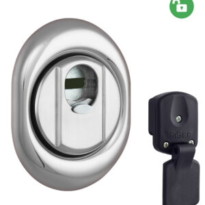 Броненакладка DISEC MAGNETIC 4G 4G2MB DIN OVAL 25 мм хром полірований (Італія)