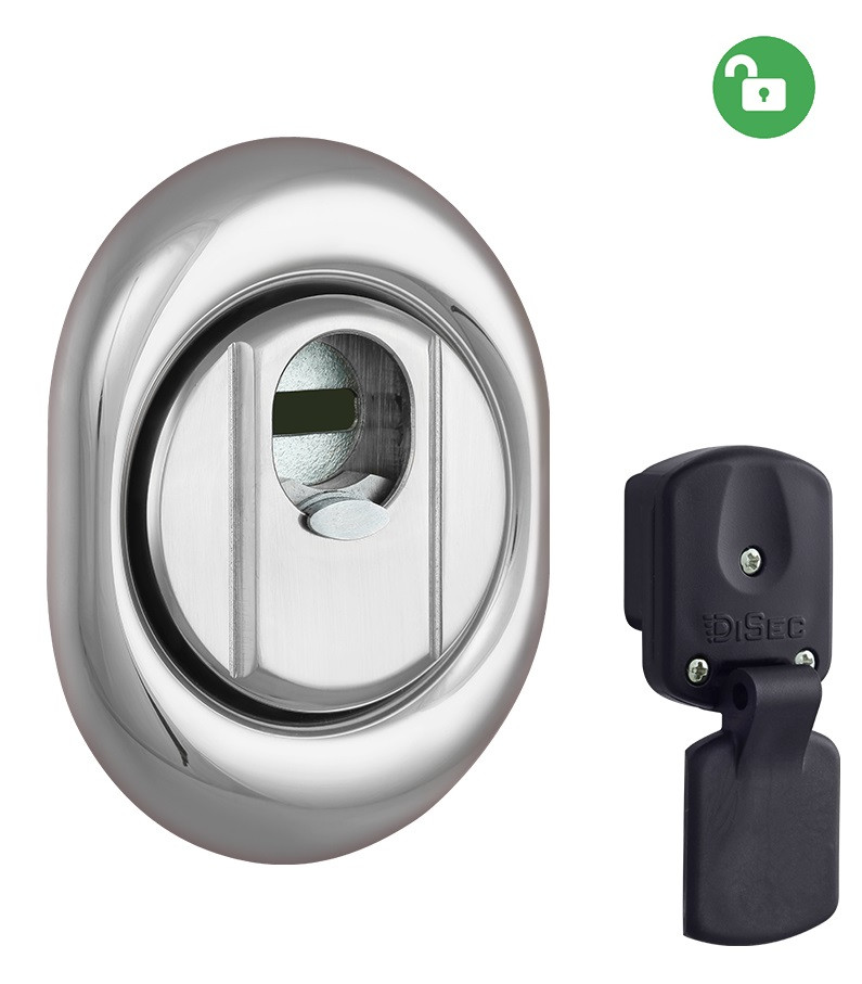 Броненакладка DISEC MAGNETIC 4G 4G2MB DIN OVAL 25 мм хром полірований (Італія)