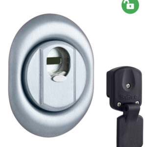 Броненакладка DISEC MAGNETIC 4G 4G2MB DIN OVAL 25 мм хром матовий (Італія)