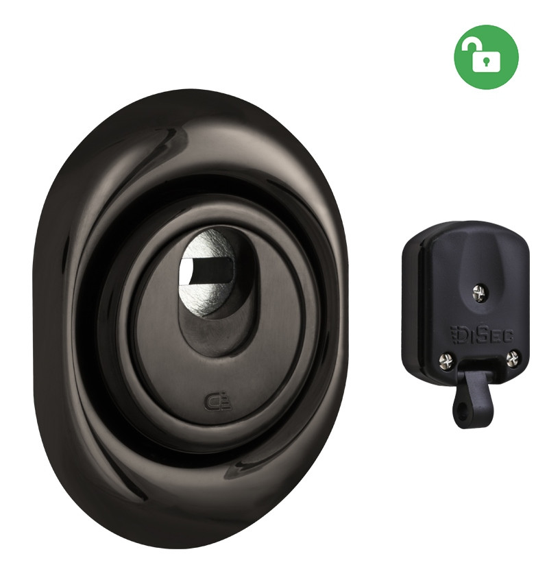 Броненакладка DISEC MAGNETIC 3G2FM 3 кл. 25 мм хром чорний (Італія)