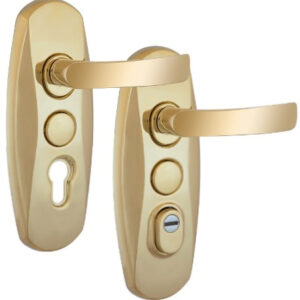 Захисна фурнітура MUL-T-LOCK PLATINUM SH300 fix-mov DIN PLATE 85/90 мм Латунь полірована (Ізраїль)