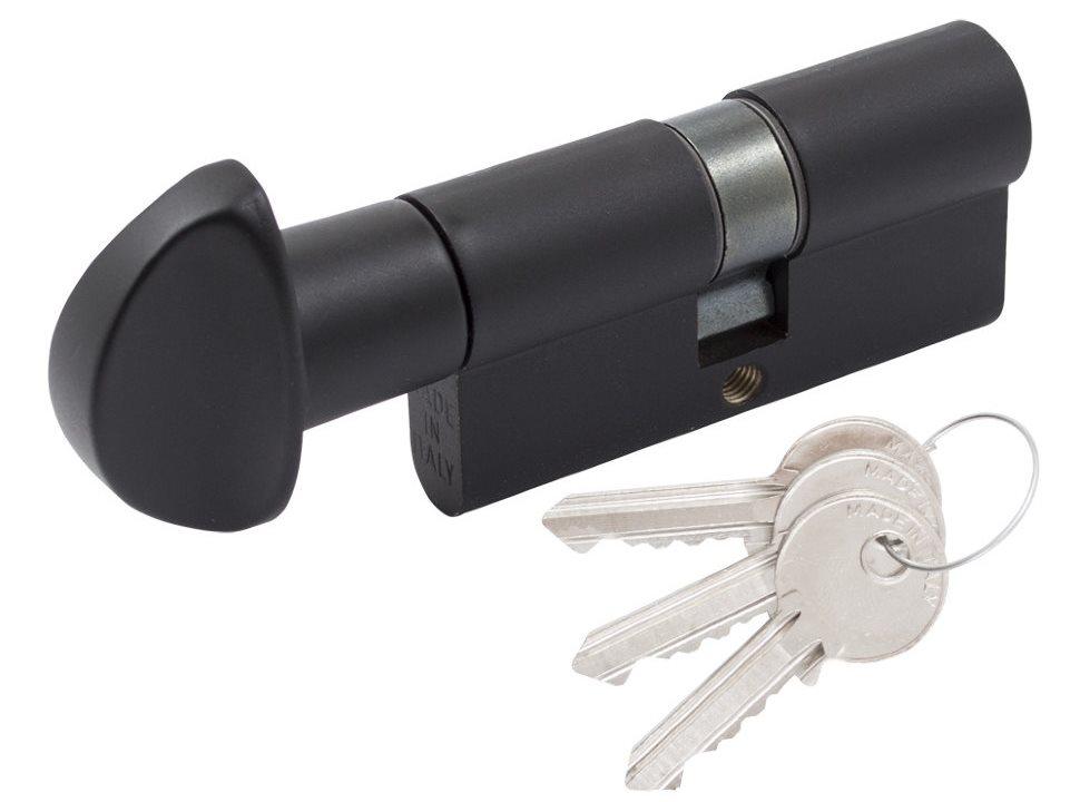 Циліндр Cortellezzi Primo 117F ключ/тумблер чорний (Італія) 80 мм 45x35Т