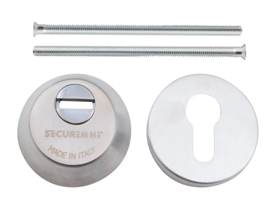 Броненакладка Securemme 4255 під циліндр матовий хром (Італія)