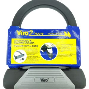 U-подібний сталевий мотозамок VIRO MOTO SEZIONE BLACK 2KEY 145 мм (Італія)