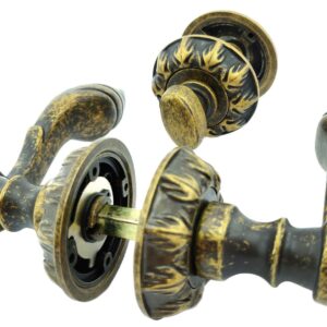 Дверна ручка RDA Antique Collection c накладками-поворотниками, бронза антична (Китай)