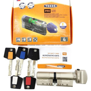 Циліндр замковий Tokoz Pro 400 ключ/тумблер нікель матовий (Чехія) 148 мм 73х75Т