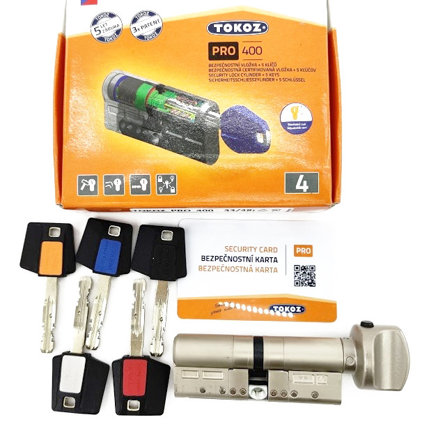 Циліндр замковий Tokoz Pro 400 ключ/тумблер нікель матовий (Чехія) 148 мм 73х75Т