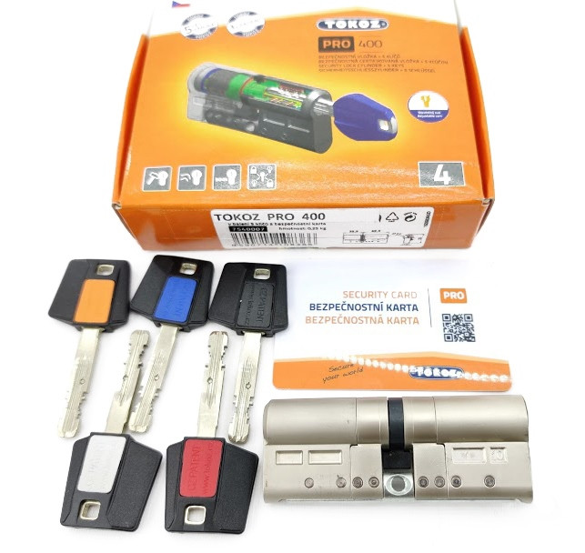 Циліндр для замка Tokoz Pro 400 ключ/ключ нікель матовий (Чехія)