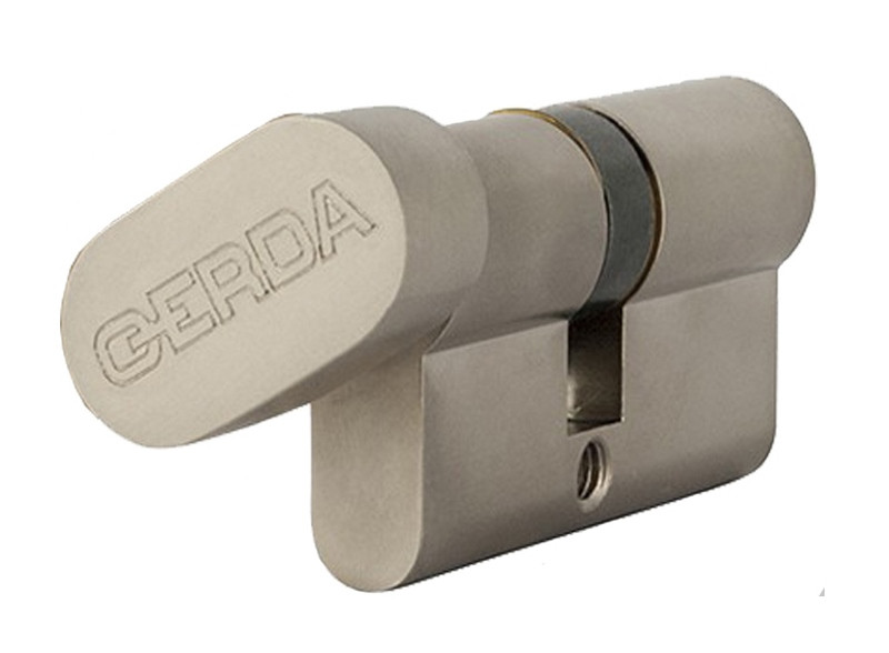Циліндр GERDA WKE-1 (Польща) 71 мм 43х28Т, ключ/тумблер, Нікель