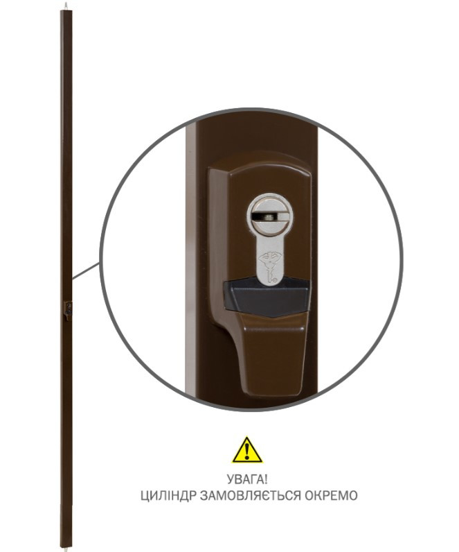 Накладний замок MUL-T-LOCK, довжина 2500мм коричневий (Ізраїль)