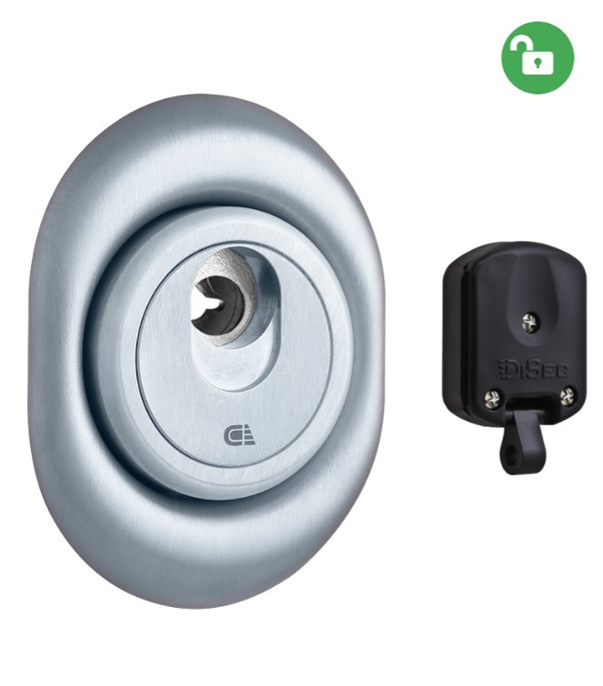 Броненакладка DISEC MAGNETIC 3G8FM OMEGA OVAL 20мм O/K хром матовий (Італія)