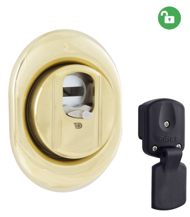 Протектор зовнішній DISEC MAGNETIC 4GN2MB OMEGA OVAL 25мм 3кл. латунь полірована (Італія)