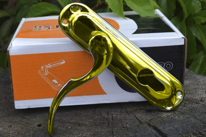Ручка дверна на планці PUNTO SIMFONIA STL kYale 62 mm GP латунь (Китай)