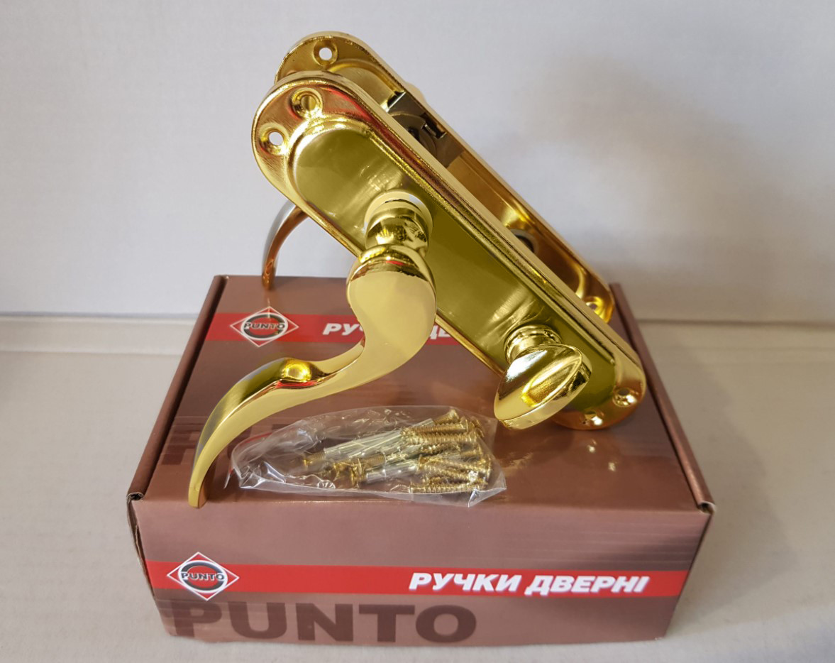 Ручка дверна на планці PUNTO SIMFONIA STL kWC 62 mm GP латунь (Китай)